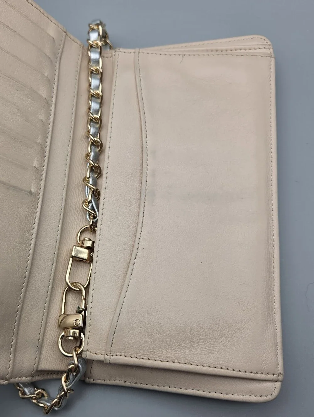 💛CANEL Authentic Gold Metallic Quilted Leather Wallet/Clutch💛